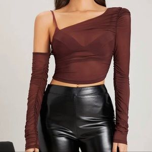 Sheer brown blouse
